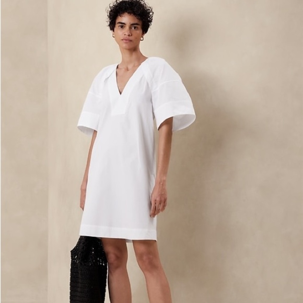 NWT | Banana Republic Poplin Mini Dress in White
